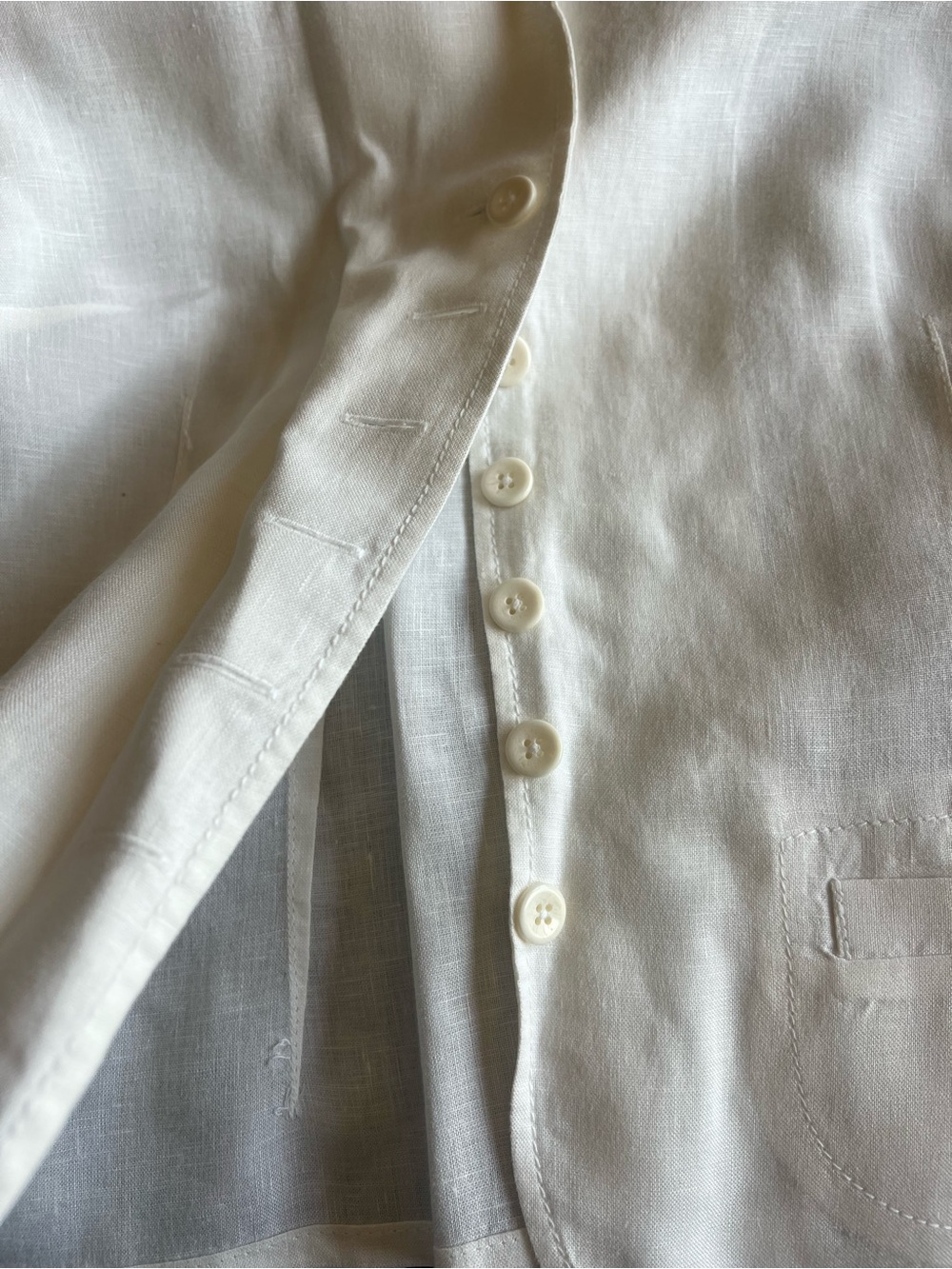 Talbots White Button-Front Linen-Blend Jacket - Picture 3 of 7
